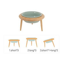 Load image into Gallery viewer, 800ml Cat Food Water Bowl with Wood Stand
